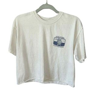 M - M - M Comfort Colors Cream Crop Tee with Turtle Graphic